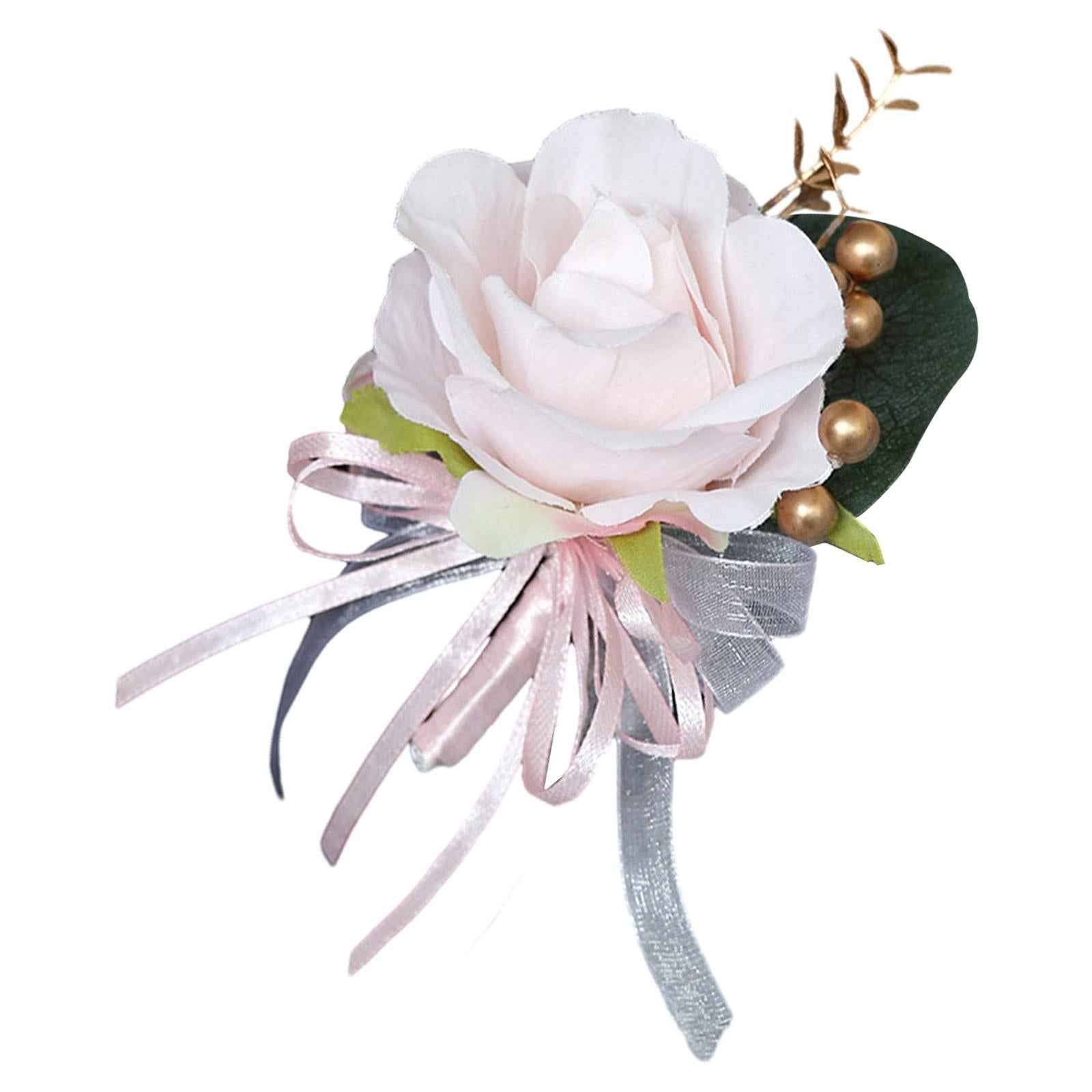 Wedding Flower Boutonniere Romantic Brooch Suit Pin for Wedding Events Party Light Pink