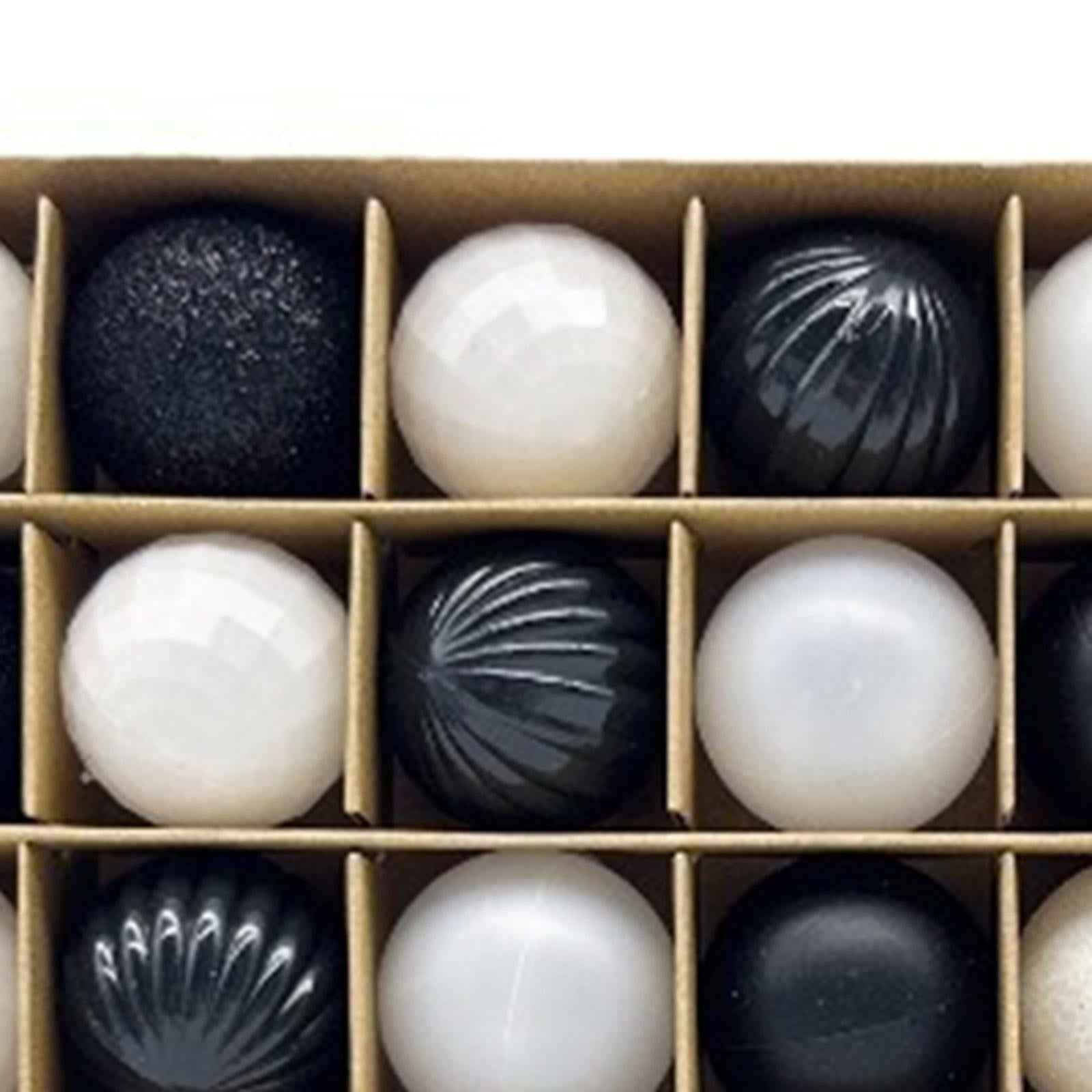 49x Christmas Balls Ornaments Christmas Tree Pendants for Home Wedding Party Black White