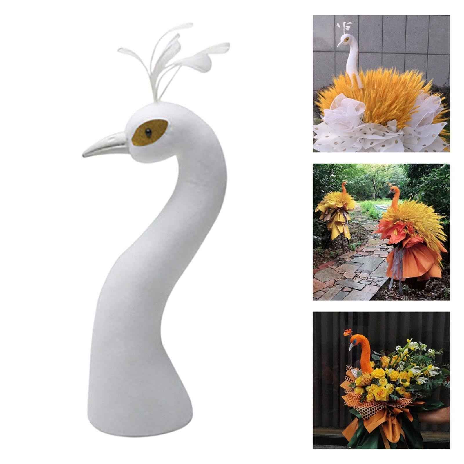 Peacock Mannequin Head Floral Arrangement Decor Home Decor for Wedding Party White