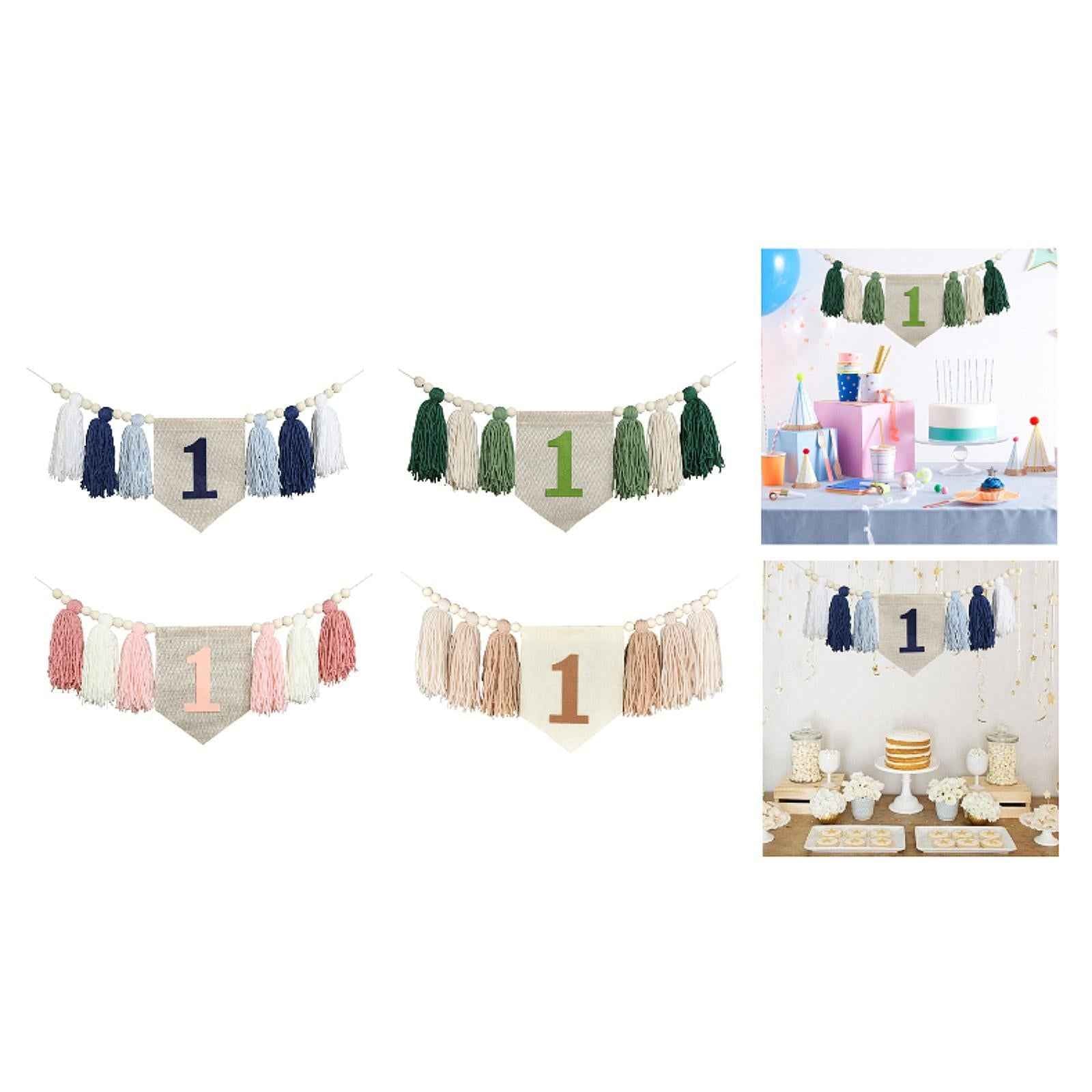High Chair Banner 1ST Birthday Decoration for Party Kids Room Decor Birthday blue