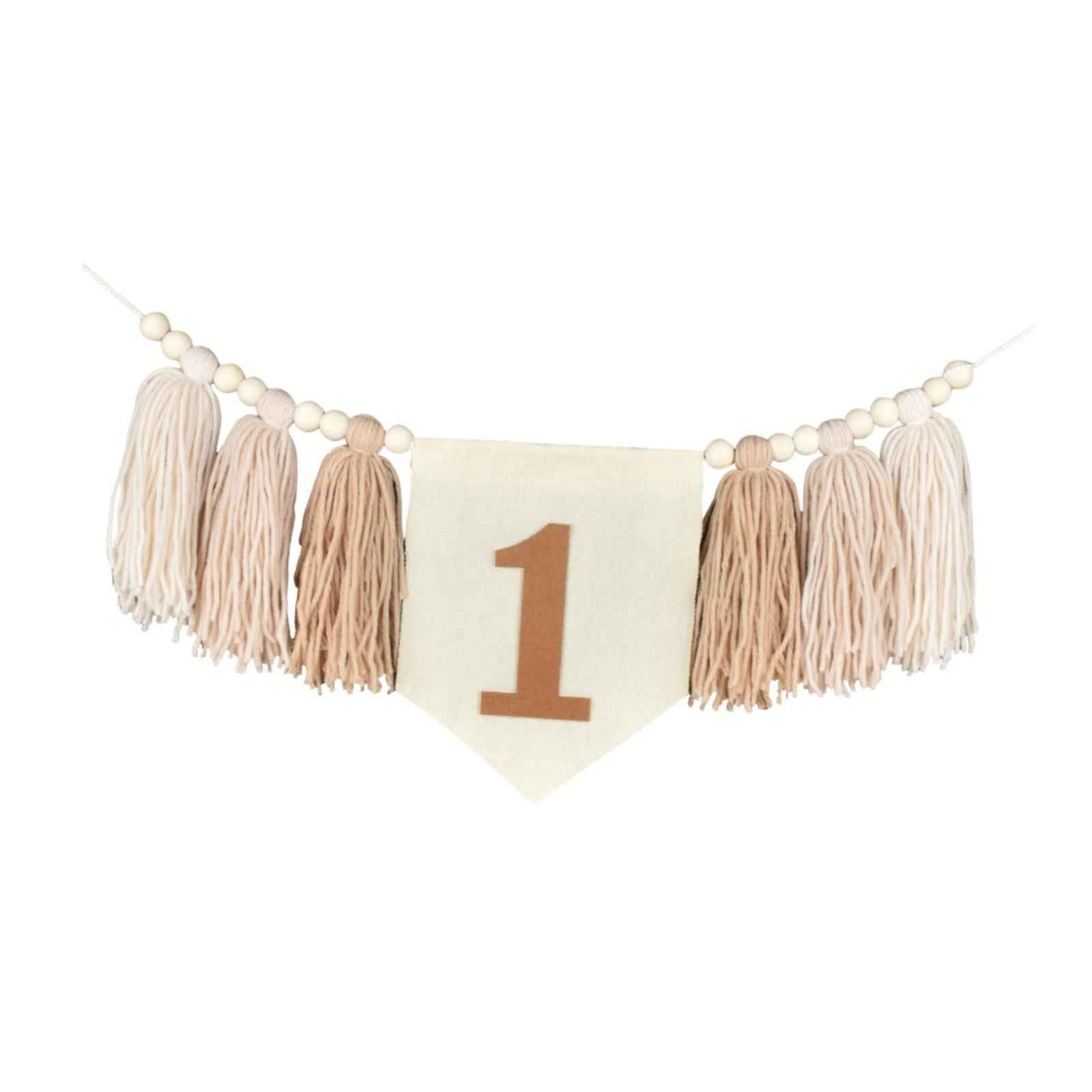 High Chair Banner 1ST Birthday Decoration for Party Kids Room Decor Birthday khaki