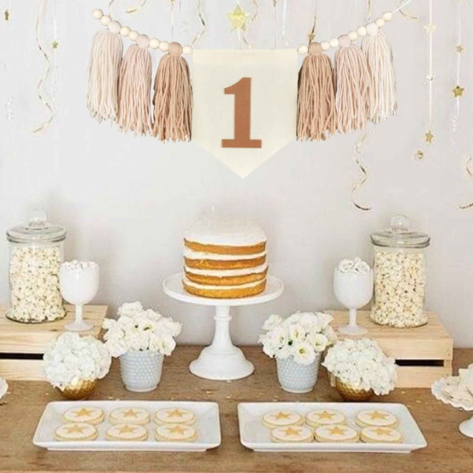 High Chair Banner 1ST Birthday Decoration for Party Kids Room Decor Birthday khaki
