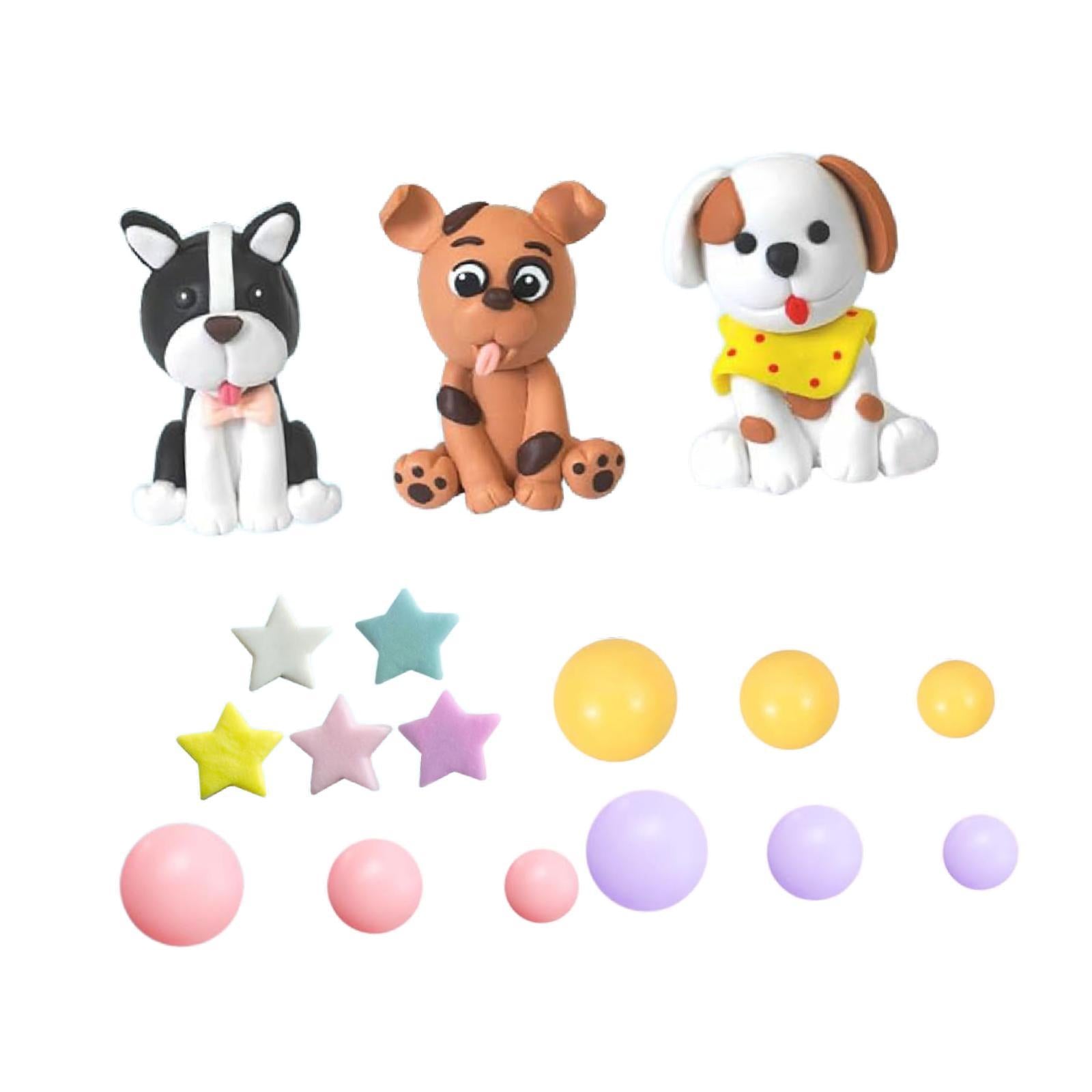 Dog Cake Toppers Statue for Miniature Scene Boys Girls Birthday Art Projects