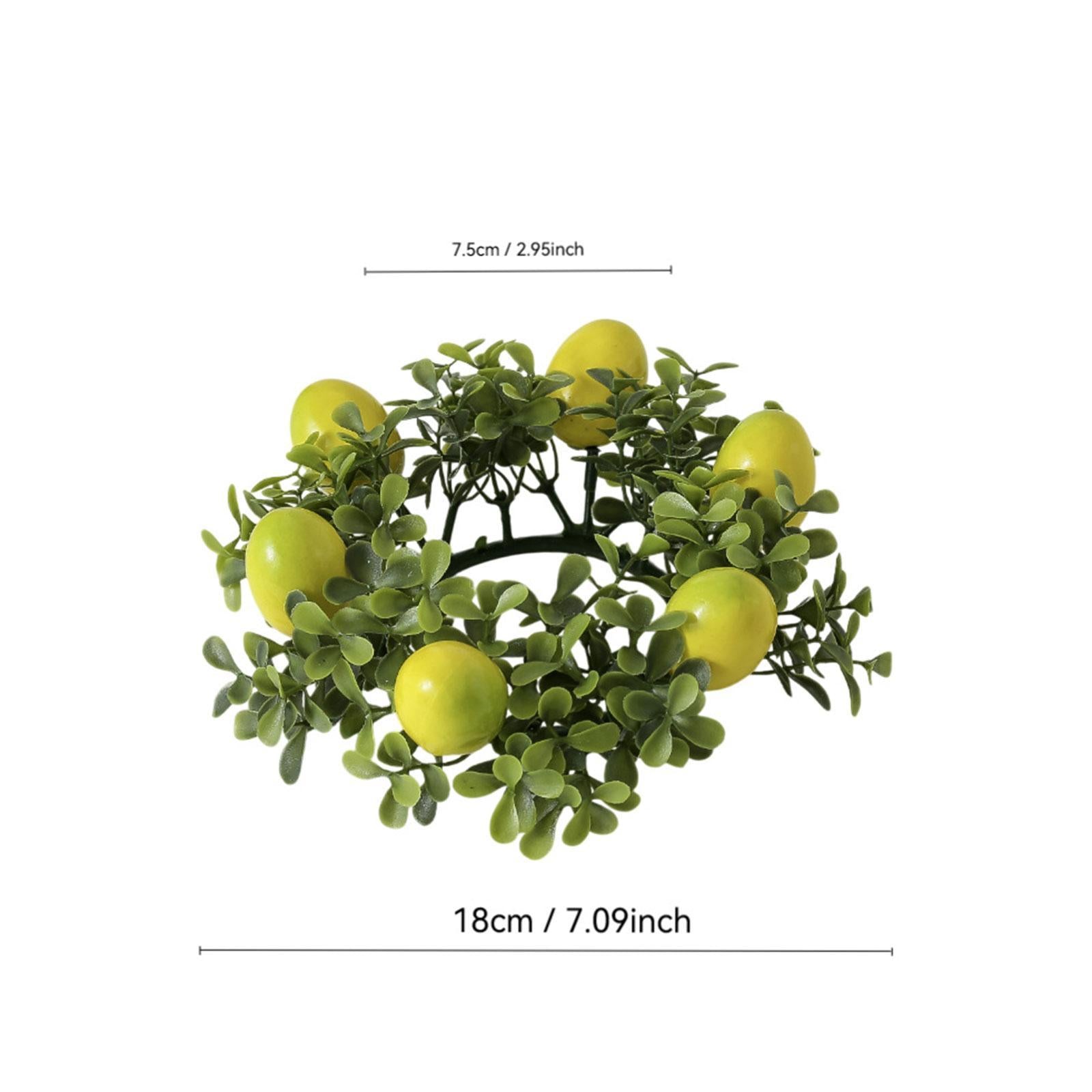Artificial Lemon Candle Ring Decor Garland for Living Room Kitchen