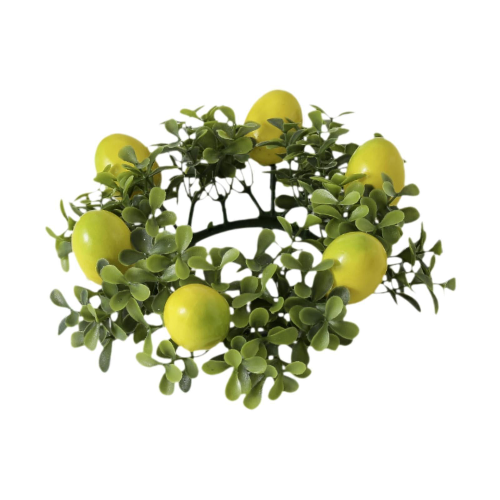 Artificial Lemon Candle Ring Decor Garland for Living Room Kitchen