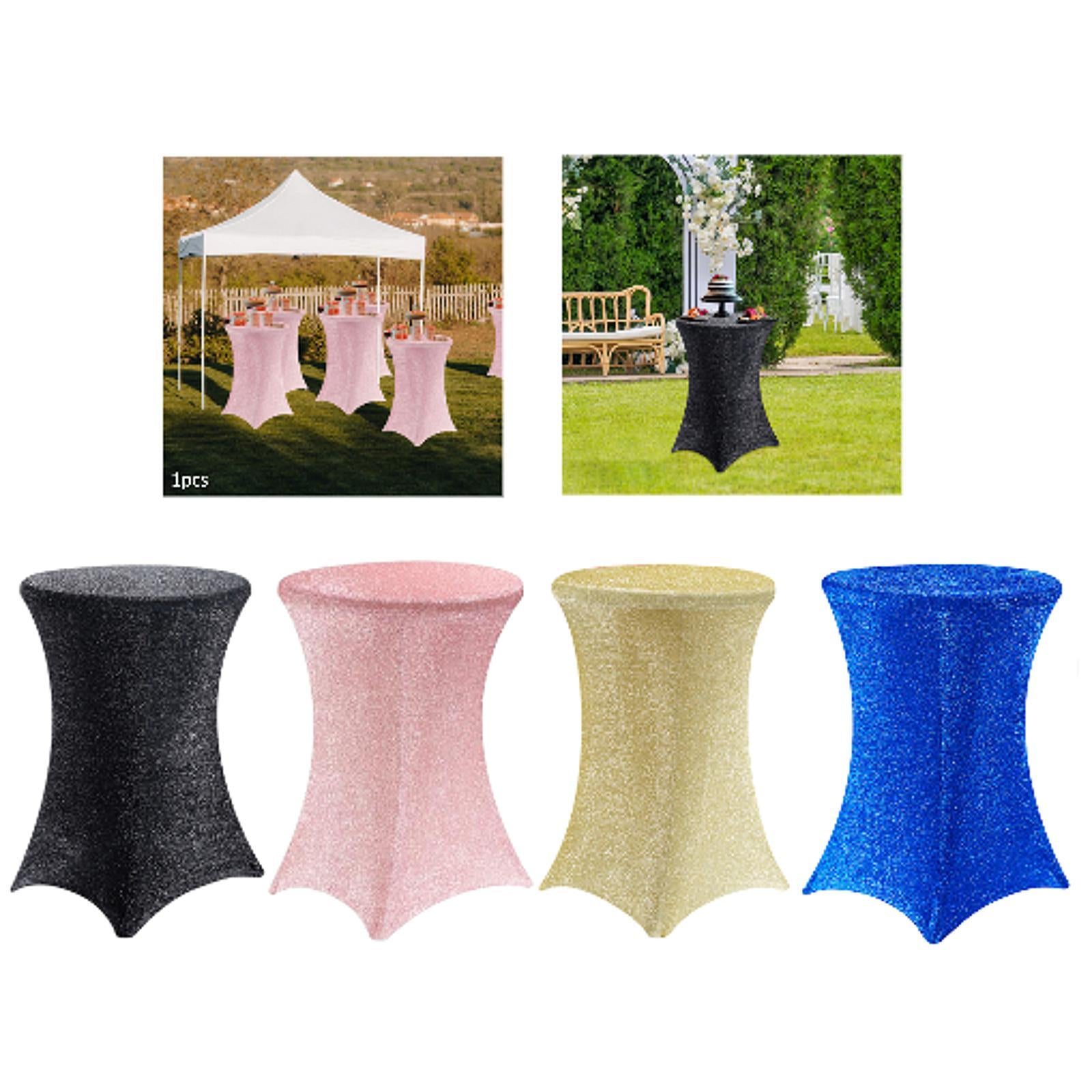 Cocktail Tablecloth Easy to Install Table Cover for Banquet Event Receptions Black