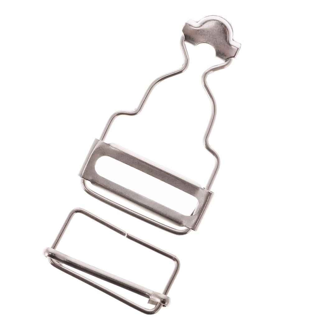 Set of 6 Dungaree Fasteners Clip/Brace Buckles for Suspenders 3.2cm Silver