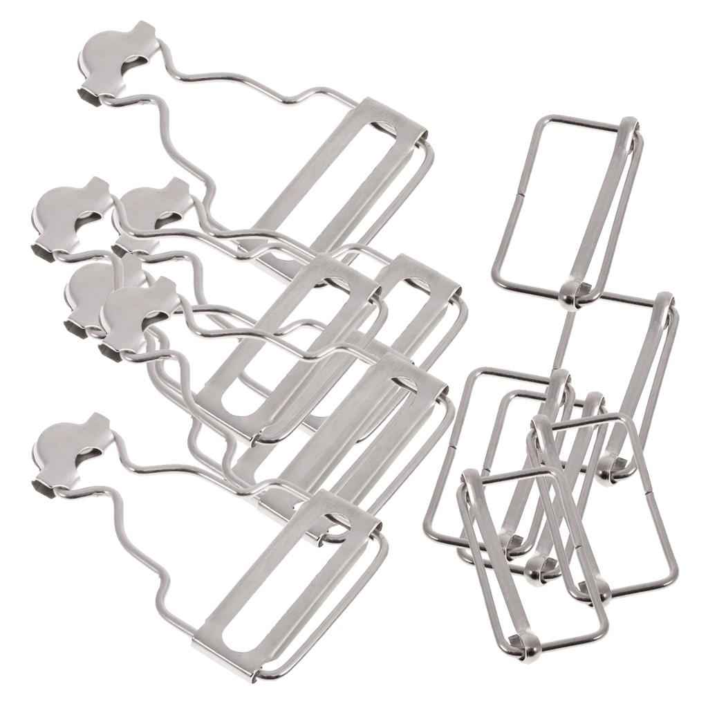 Set of 6 Dungaree Fasteners Clip/Brace Buckles for Suspenders 3.2cm Silver