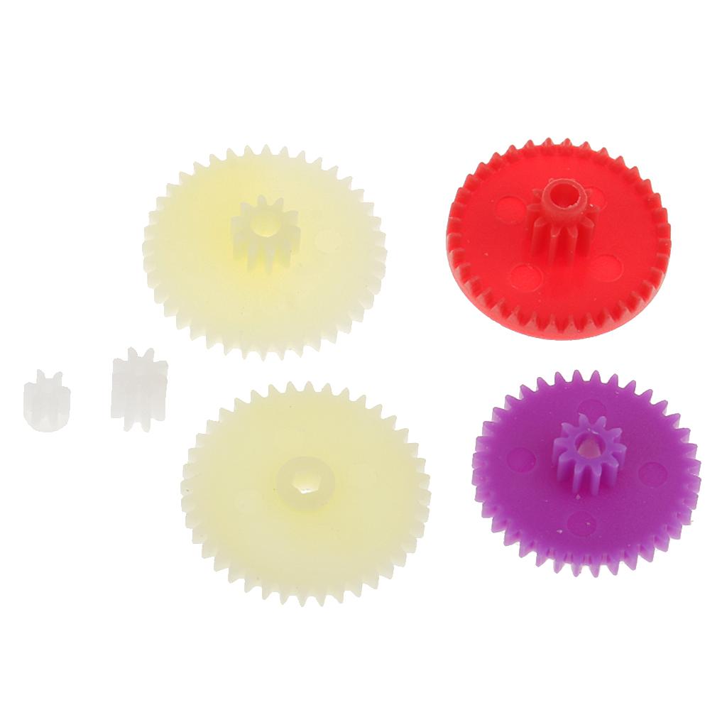4x6 Pieces/Set Colorful Plastic Gears Car Toy Models Parts Accessories