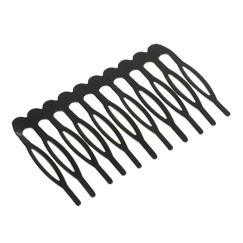 10 Pieces Black Plain Metal 10 Teeth Hair Combs Clips Hairpins for Dressing