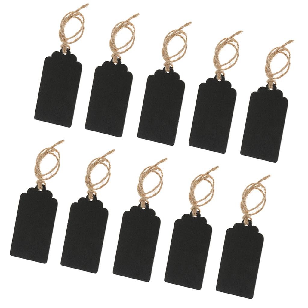 30 Pieces Mini Rectangle Wooden Blackboard Chalkboard Hanging Tags