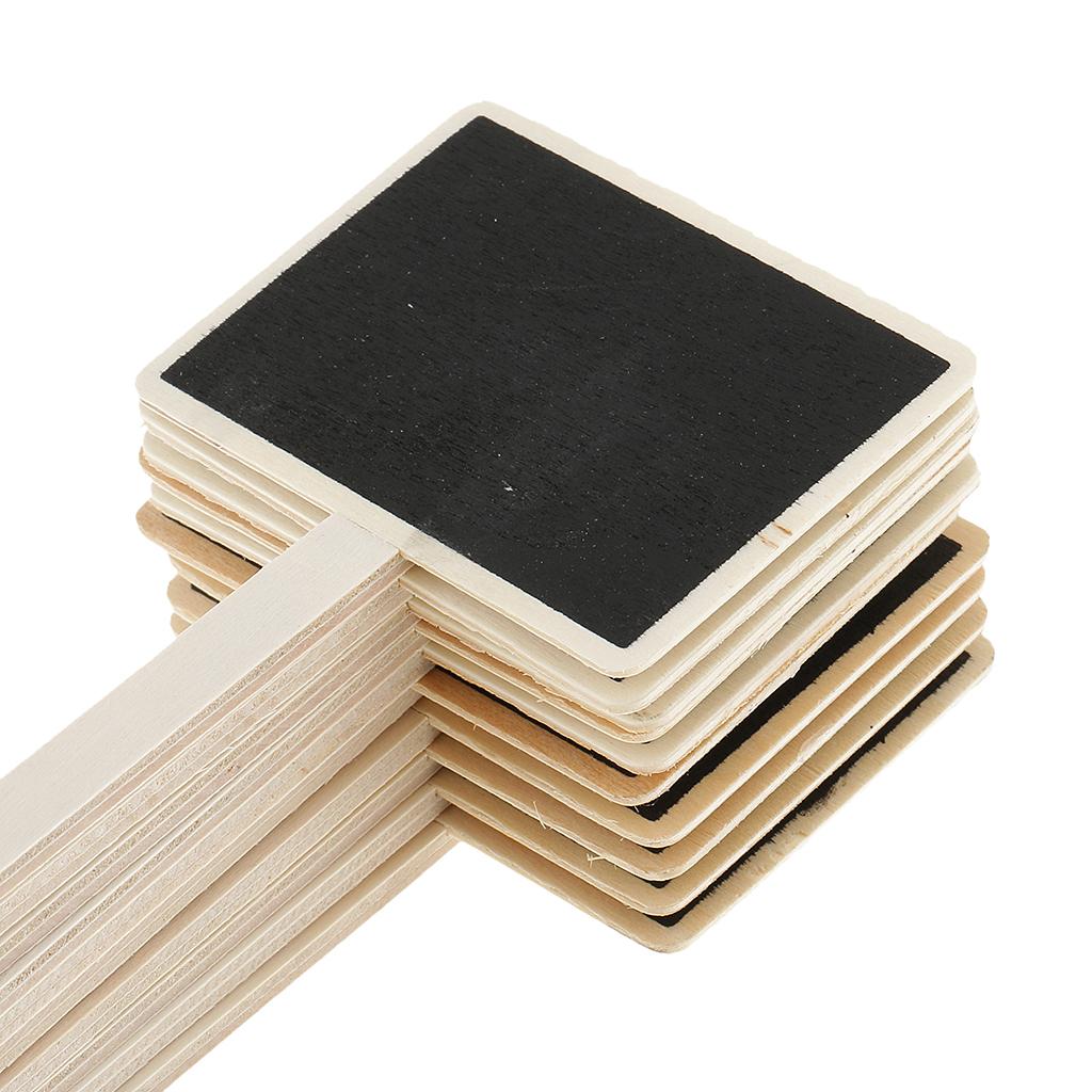 30 Pieces Mini Wooden Blackboard Chalkboard Wooden with Stick Tags