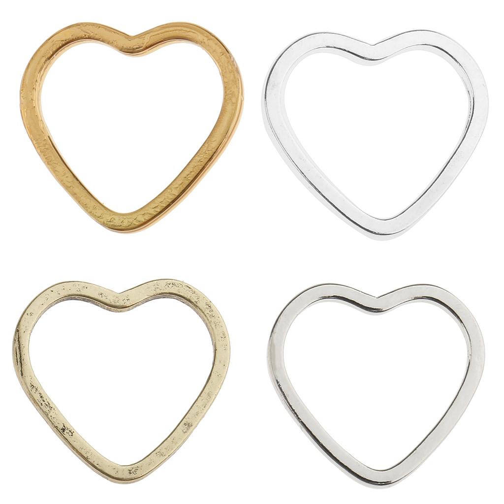 80 Pieces 4 Colors Alloy Hear Shape Jewelry Making Findings Charms