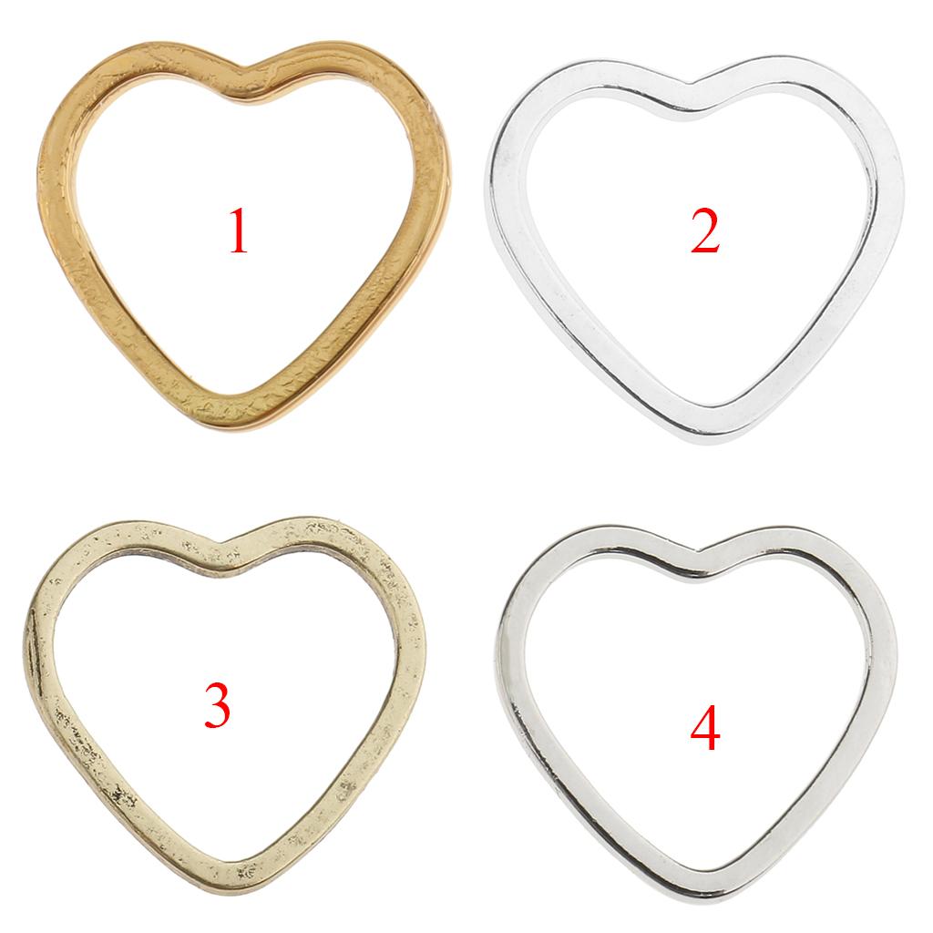 80 Pieces 4 Colors Alloy Hear Shape Jewelry Making Findings Charms