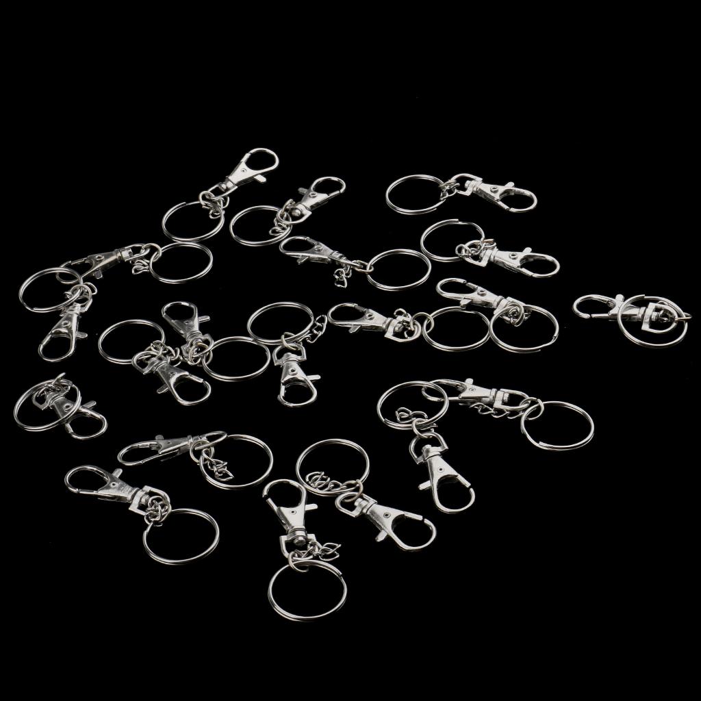3x20 Pieces Lobster Clasps Claw Swivel Trigger Clips Snap Hooks Key Ring