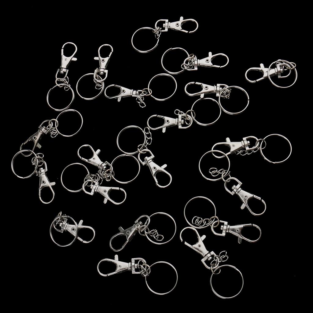 2x20 Pieces Lobster Clasps Claw Swivel Trigger Clips Snap Hooks Key Ring