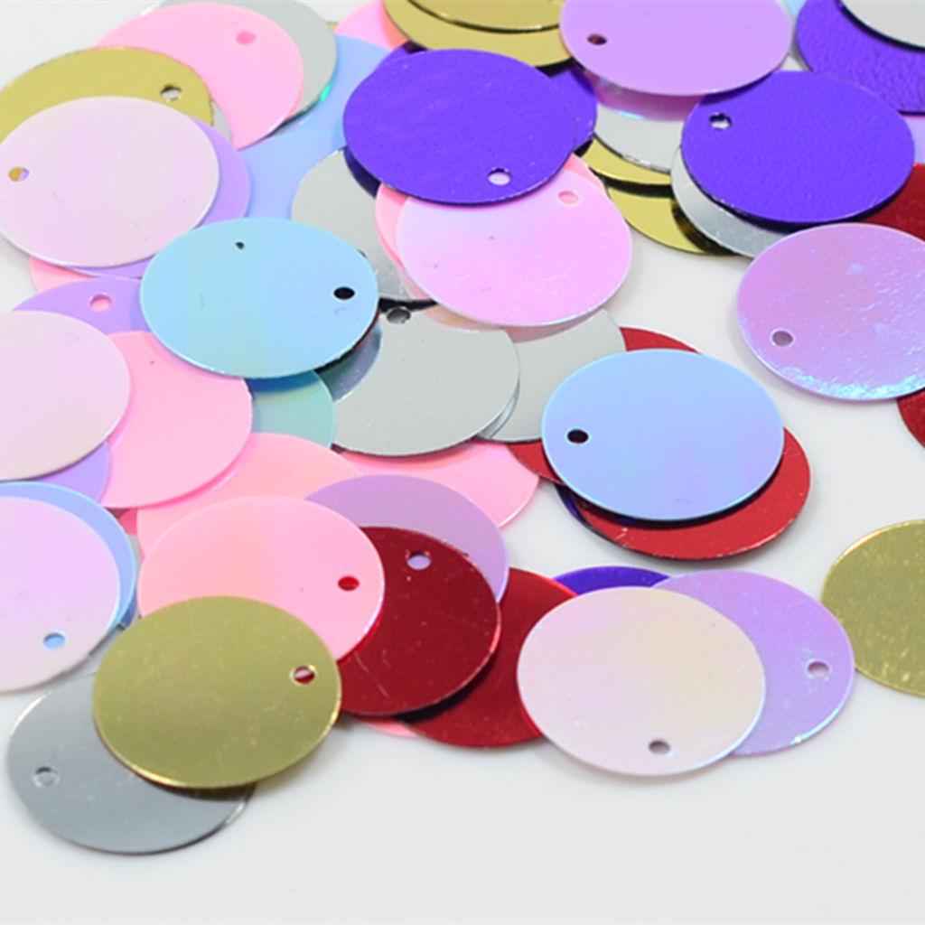 Pack of 130PCS Shiny Round Loose Sequins Paillettes Sewing Craft Jewelry Making Costume DIY Home Decor Ornaments 16mm Blue