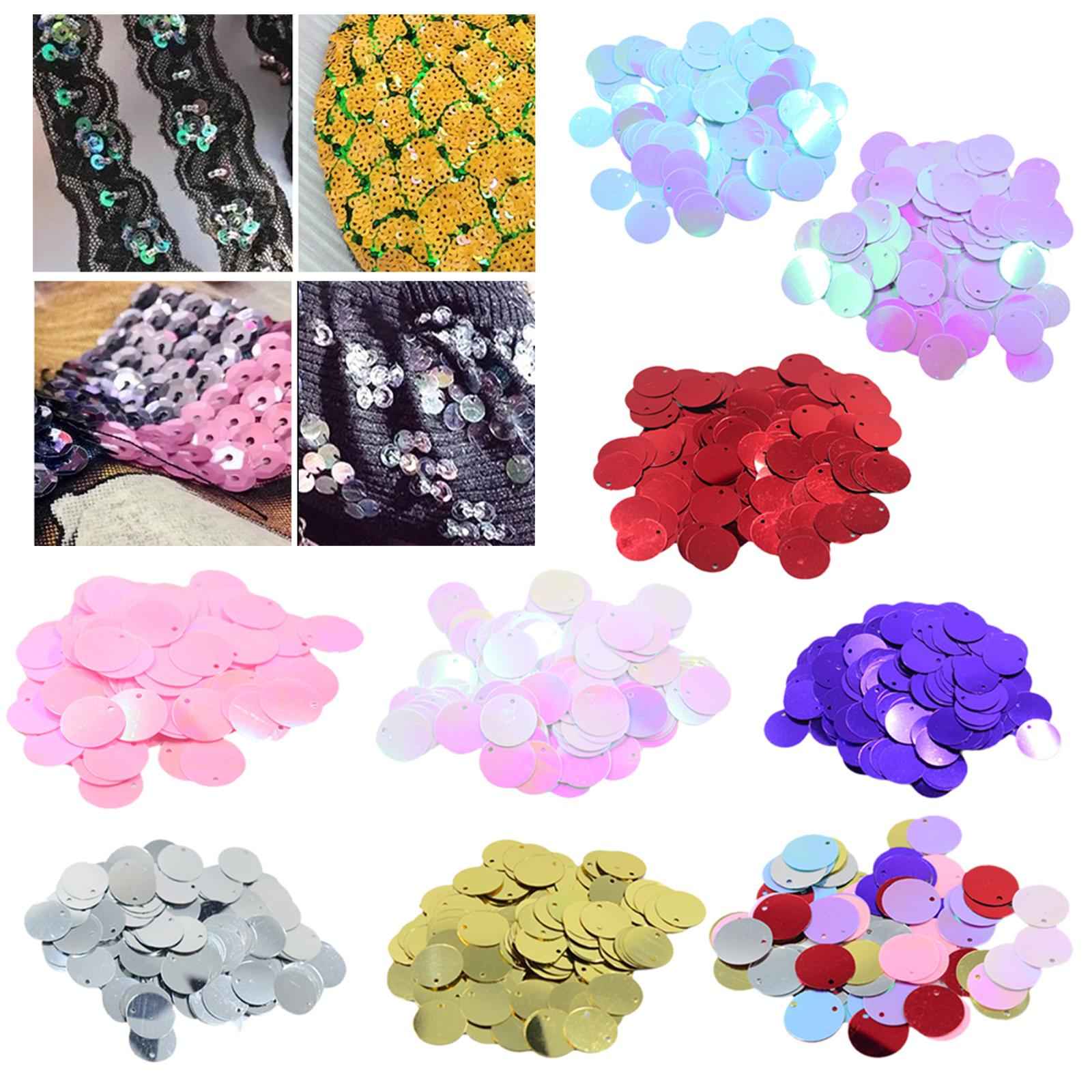 Pack of 130PCS Shiny Round Loose Sequins Paillettes Sewing Craft Jewelry Making Costume DIY Home Decor Ornaments 16mm Blue
