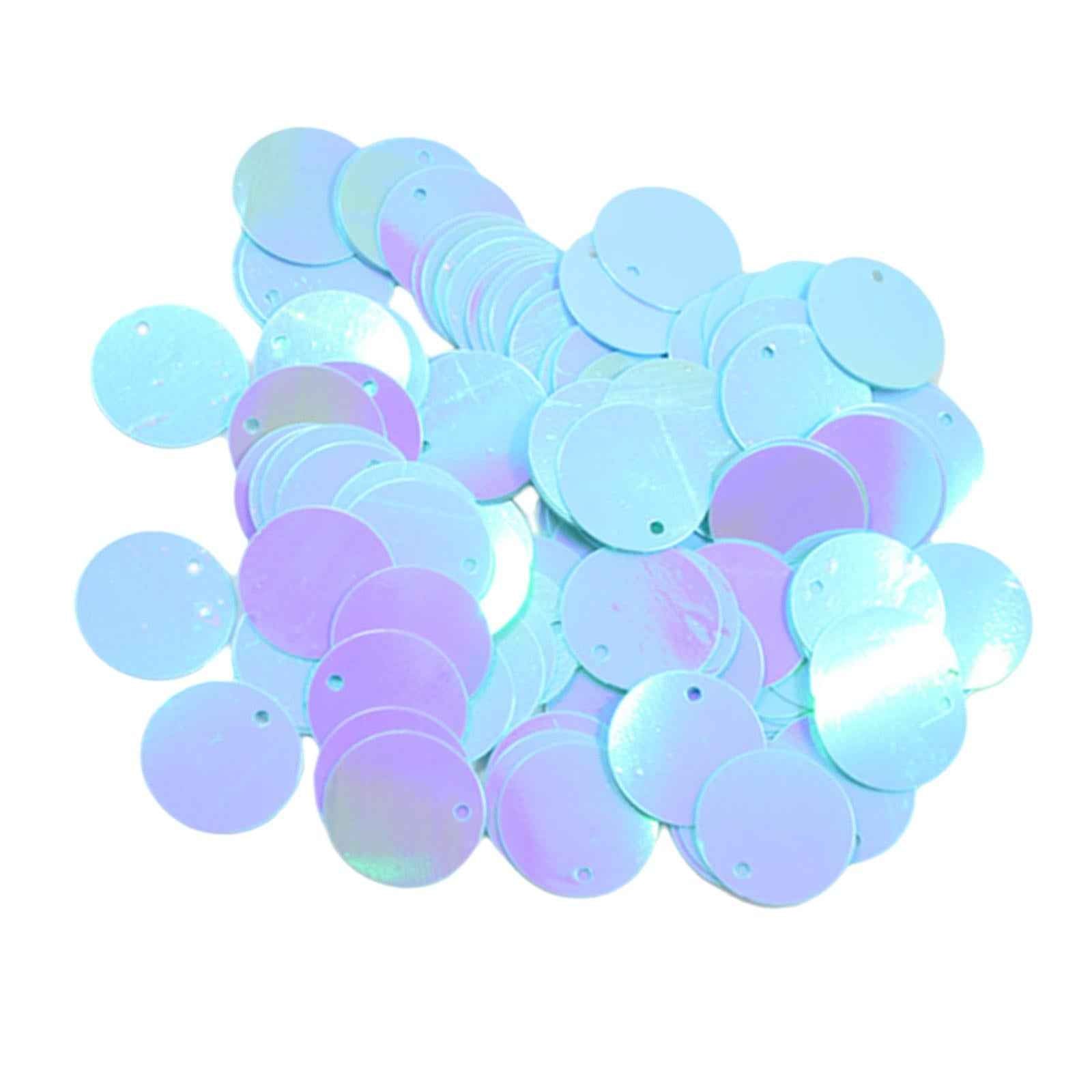 Pack of 130PCS Shiny Round Loose Sequins Paillettes Sewing Craft Jewelry Making Costume DIY Home Decor Ornaments 16mm Blue