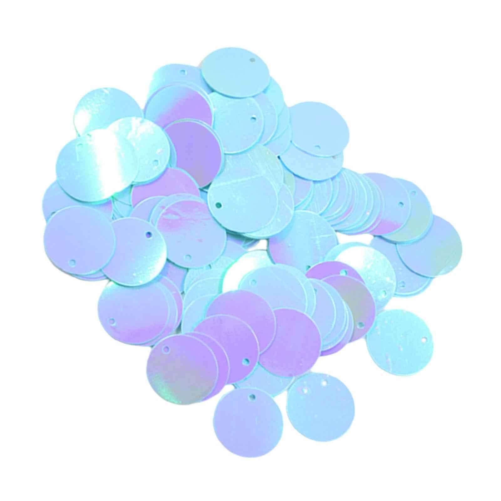 Pack of 130PCS Shiny Round Loose Sequins Paillettes Sewing Craft Jewelry Making Costume DIY Home Decor Ornaments 16mm Blue