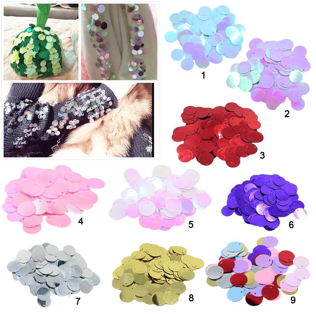 Pack of 130PCS Shiny Round Loose Sequins Paillettes Sewing Craft Jewelry Making Costume DIY Home Decor Ornaments 16mm Gold
