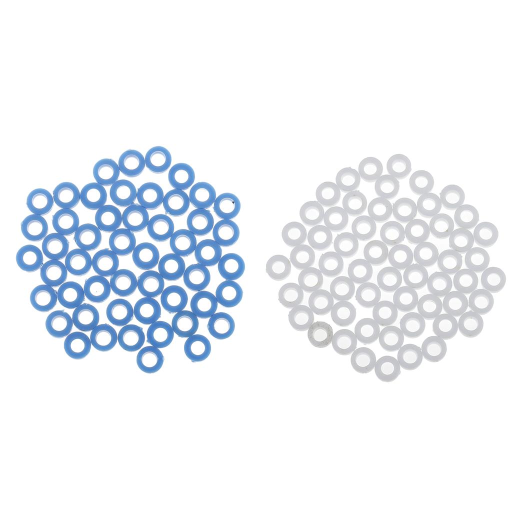 100pcs Plastic Gasket Shaft Sleeve Fixed Gear for Model Making Blue/White