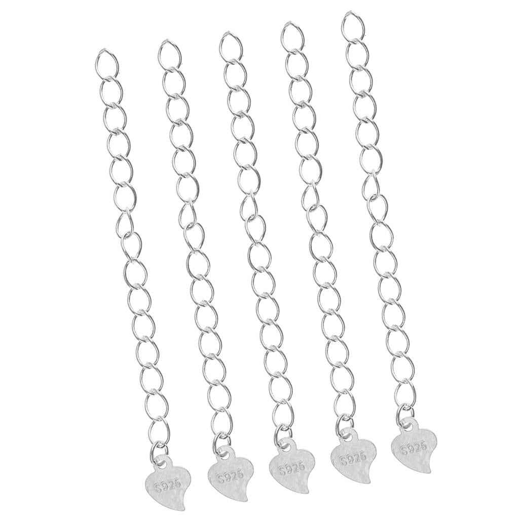 5 Piece 925 Sterling Silver Extender Chain for Jewelry Making Findings 5cm