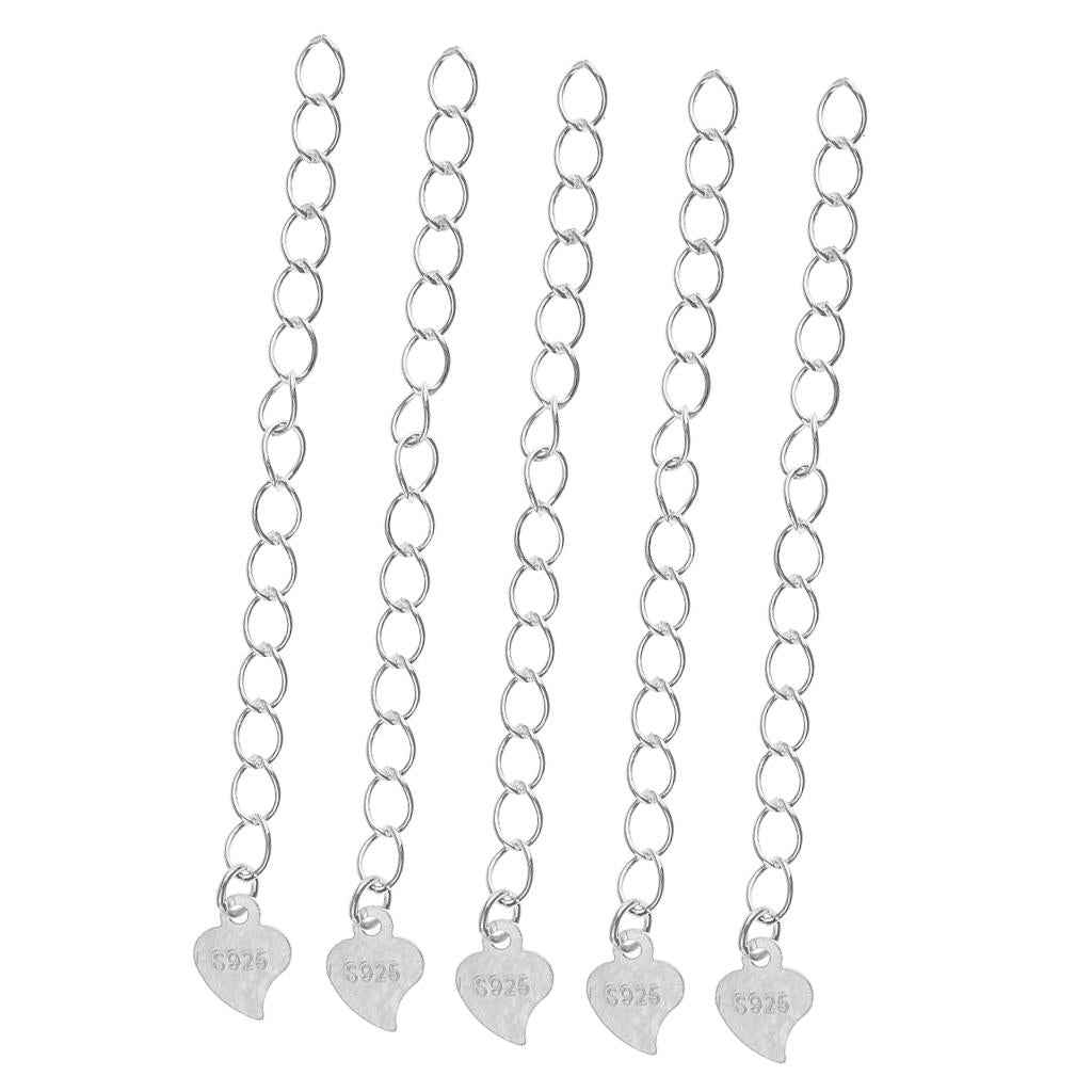 5 Piece 925 Sterling Silver Extender Chain for Jewelry Making Findings 5cm