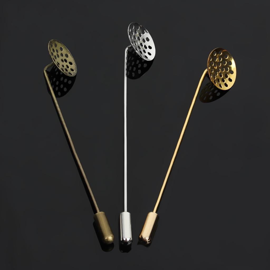 20pcs Round Bezel Empty Tray Findings Making Craft Stick Pin Brooch Findings