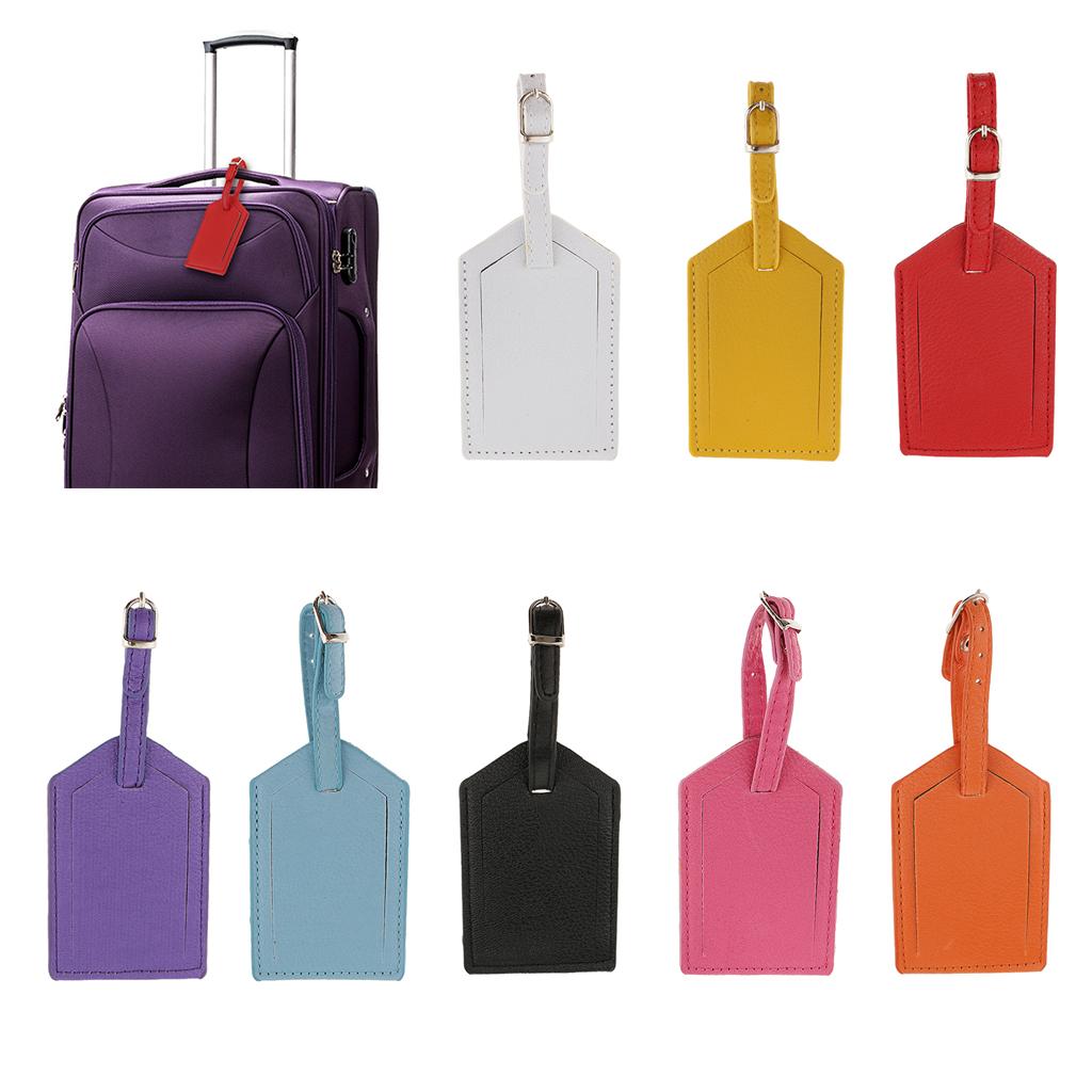2 Packs PU Travel Luggage Tags Name ID Address Holder Suitcase Luggage Label