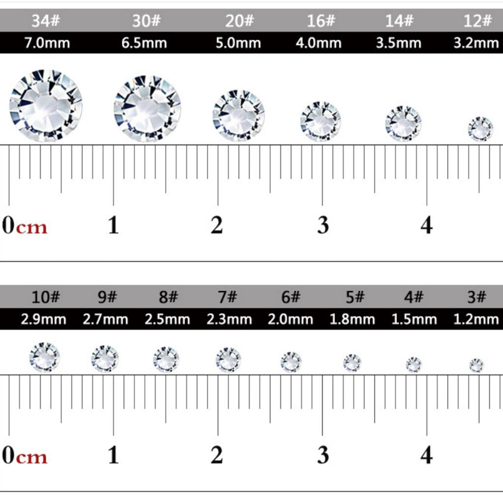 2x1440 Pieces Nail Art Rhinestone Crystal DIY Decoration 2.8 mm