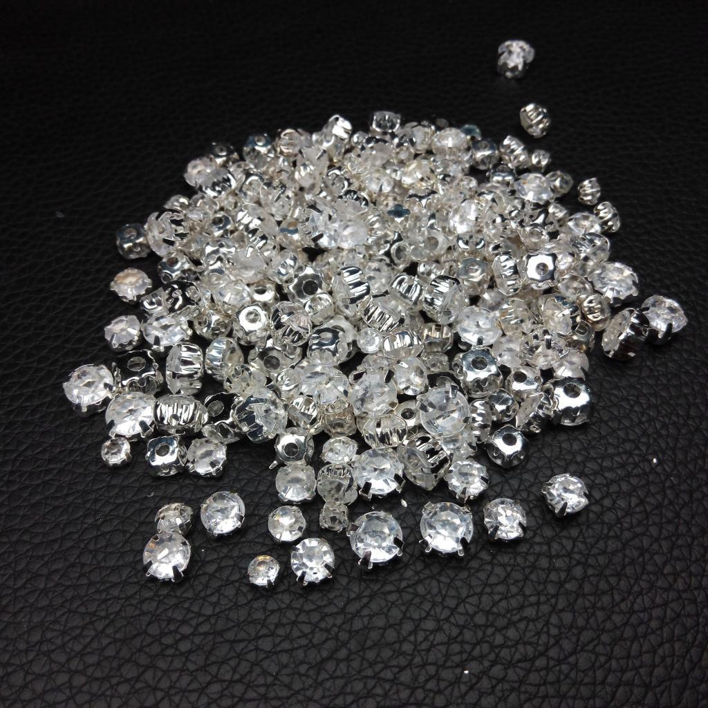 200x Handmade Diamante Sew On Crystal Rhinestone Beads Embellishment 7mm 8mm
