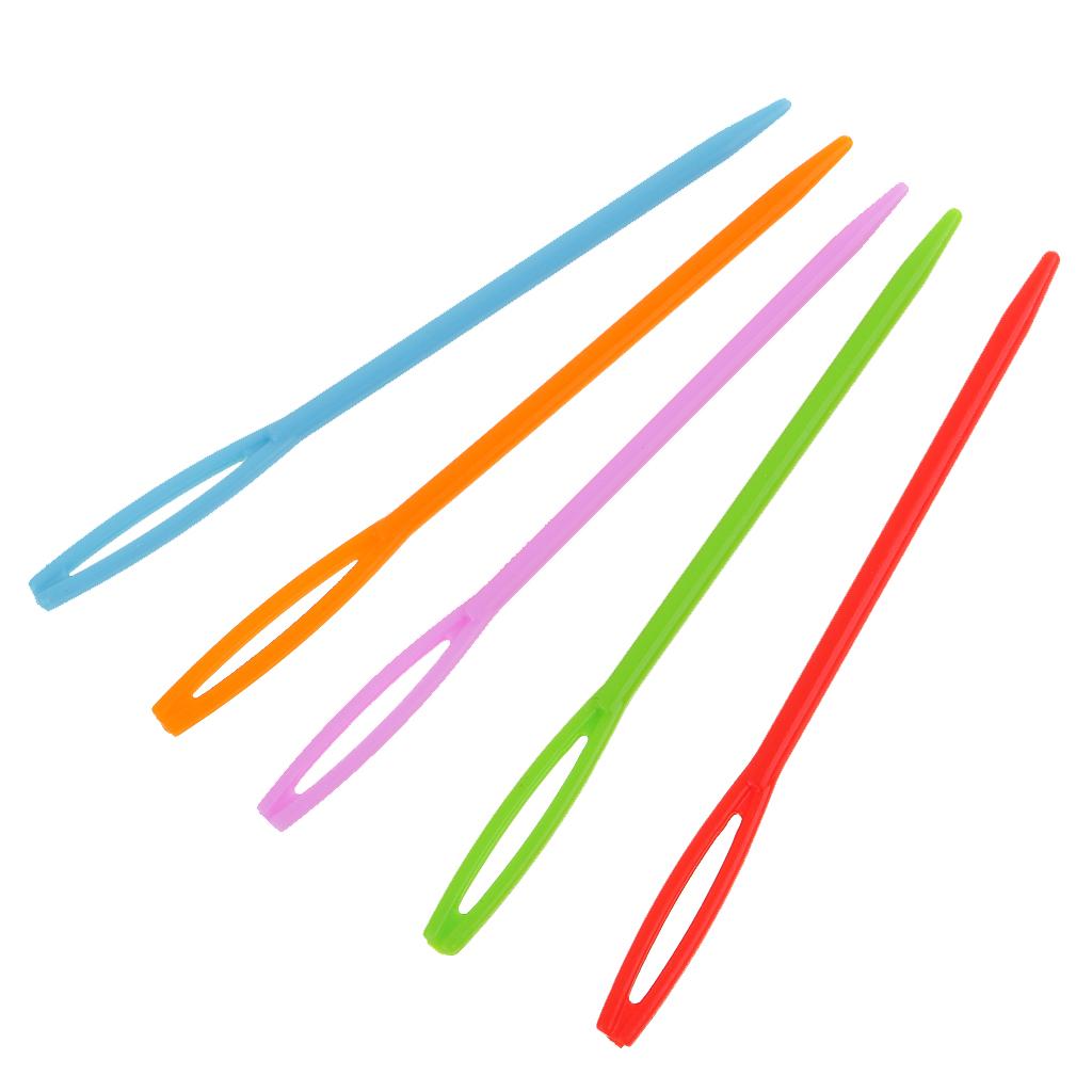 200pcs Plastic Sewing Needles Wool Cross Stitch Knitting Crochet Needles 7cm