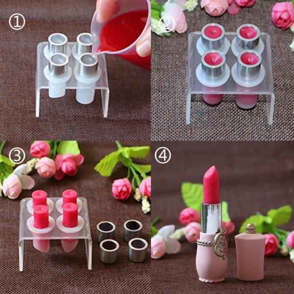 Acrylic Lipstick Mould Holder Lip Balm Mold Stand Clear Single Holes Shelf Tool DIY Lipstick Make Up Tools for 12.1mm Tube