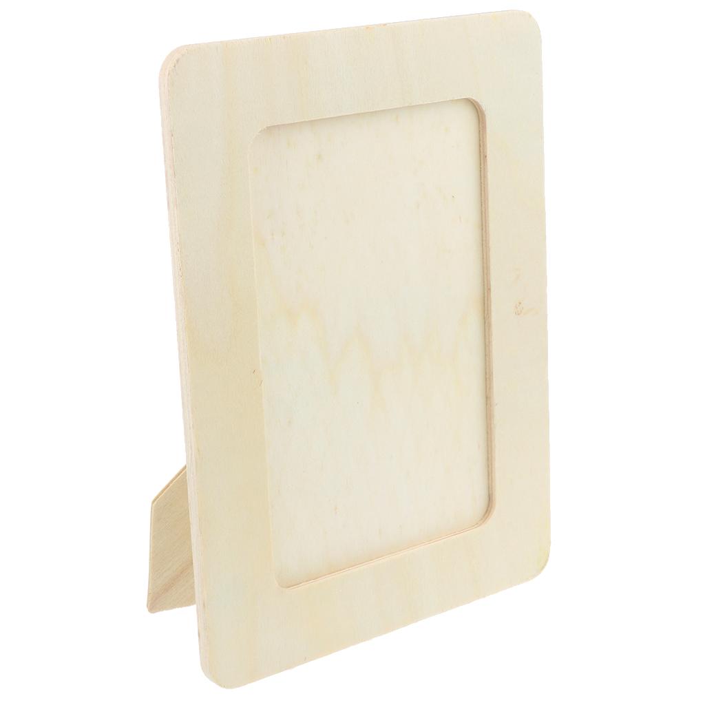 3Pcs Unfinished Solid Wood Photo Frames Picture Frame Craft Supplies 19x14cm