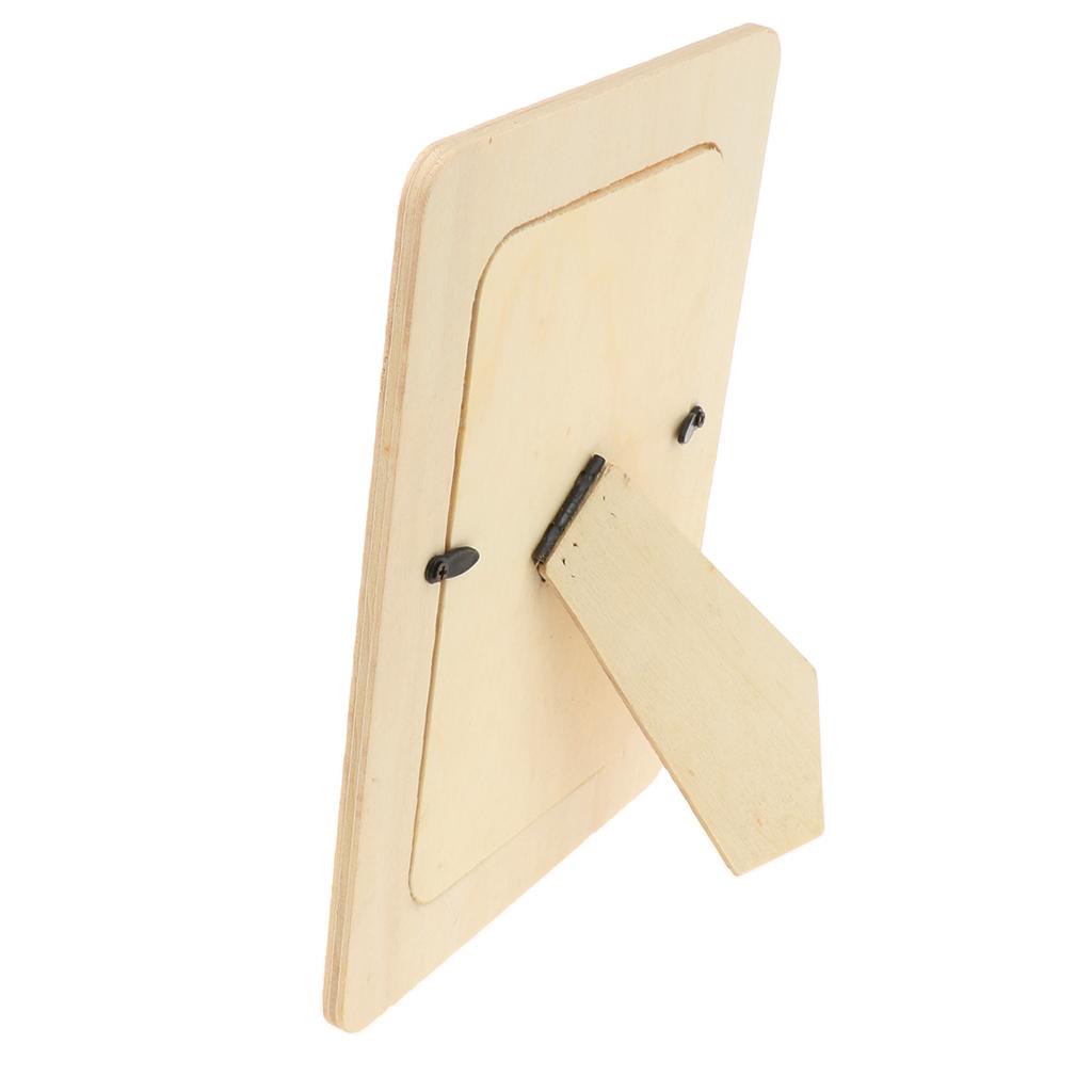 3Pcs Unfinished Solid Wood Photo Frames Picture Frame Craft Supplies 19x14cm
