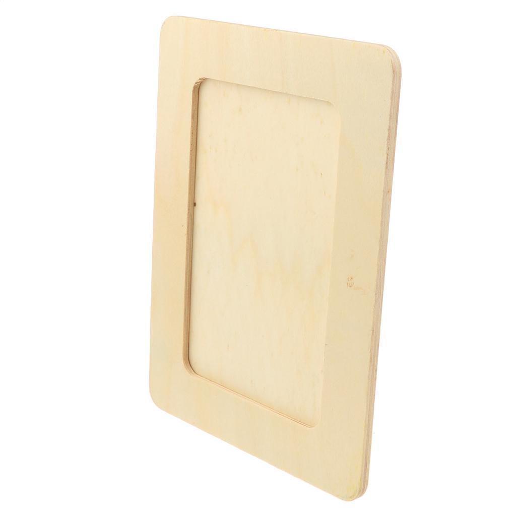 3Pcs Unfinished Solid Wood Photo Frames Picture Frame Craft Supplies 19x14cm