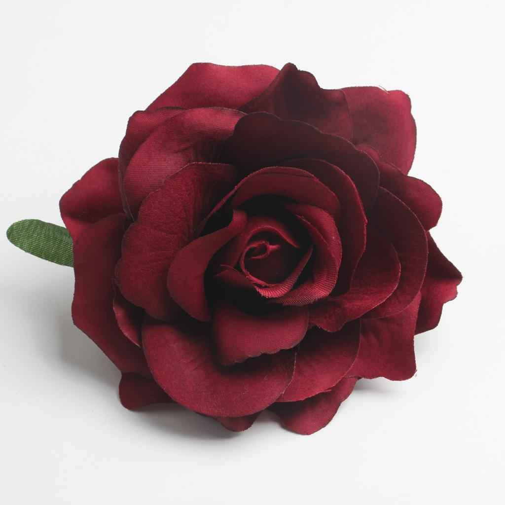10 Pieces Artificial Silk Rose Buds Flower Head DIY Accessories wine red