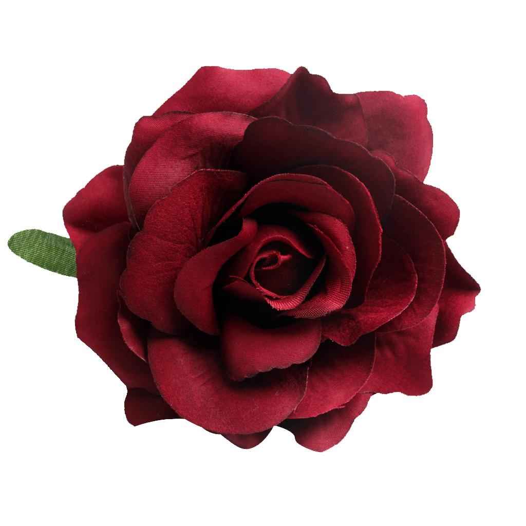 10 Pieces Artificial Silk Rose Buds Flower Head DIY Accessories wine red