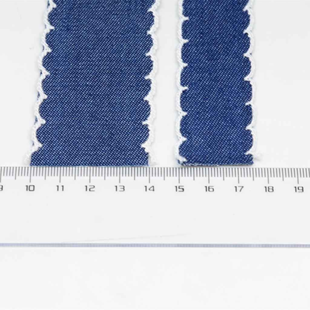 2 Yards Denim Jean Ribbon Trim Fabric for DIY Hair Bow Decoration Navy 40mm