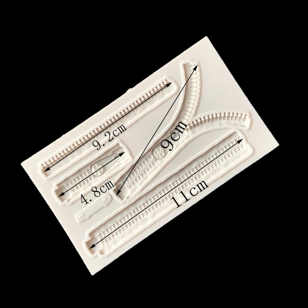 3xZipper Shape Silicone Fondant Cake Sugarcraft Mould Baking Mold Maker Craft