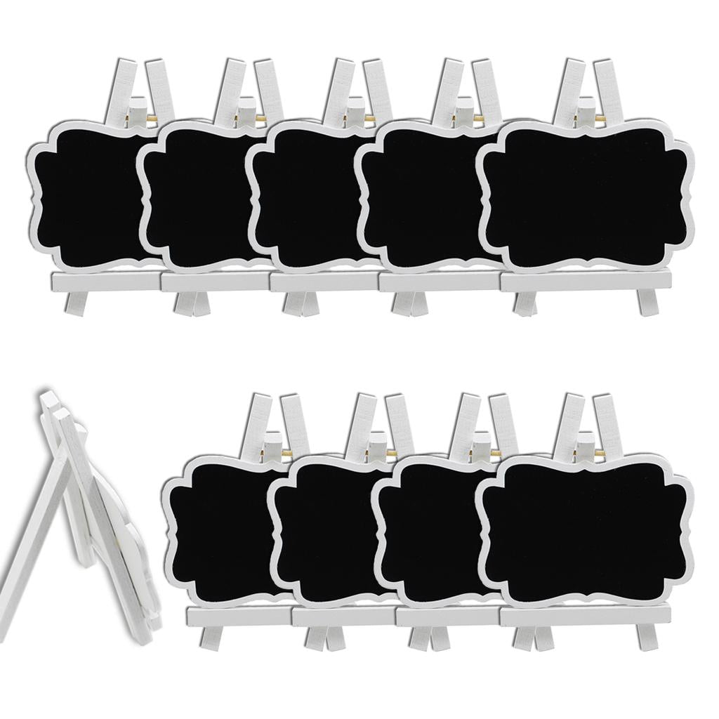 30 Pieces Wooden Rectangle Blackboard Chalkboard Message Boards 11x9cm