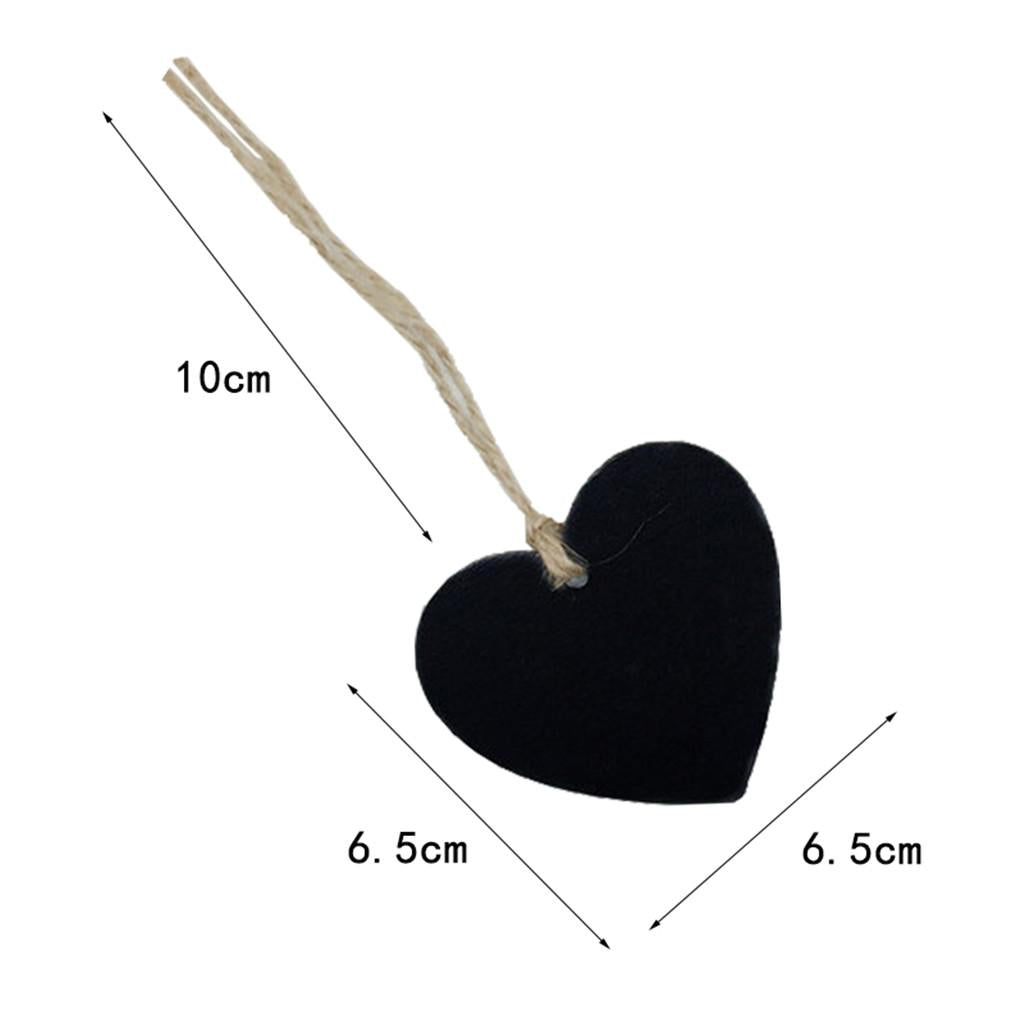 300 Pieces Wooden Heart Hanging Chalkboard Memo Message Blackboard Wedding