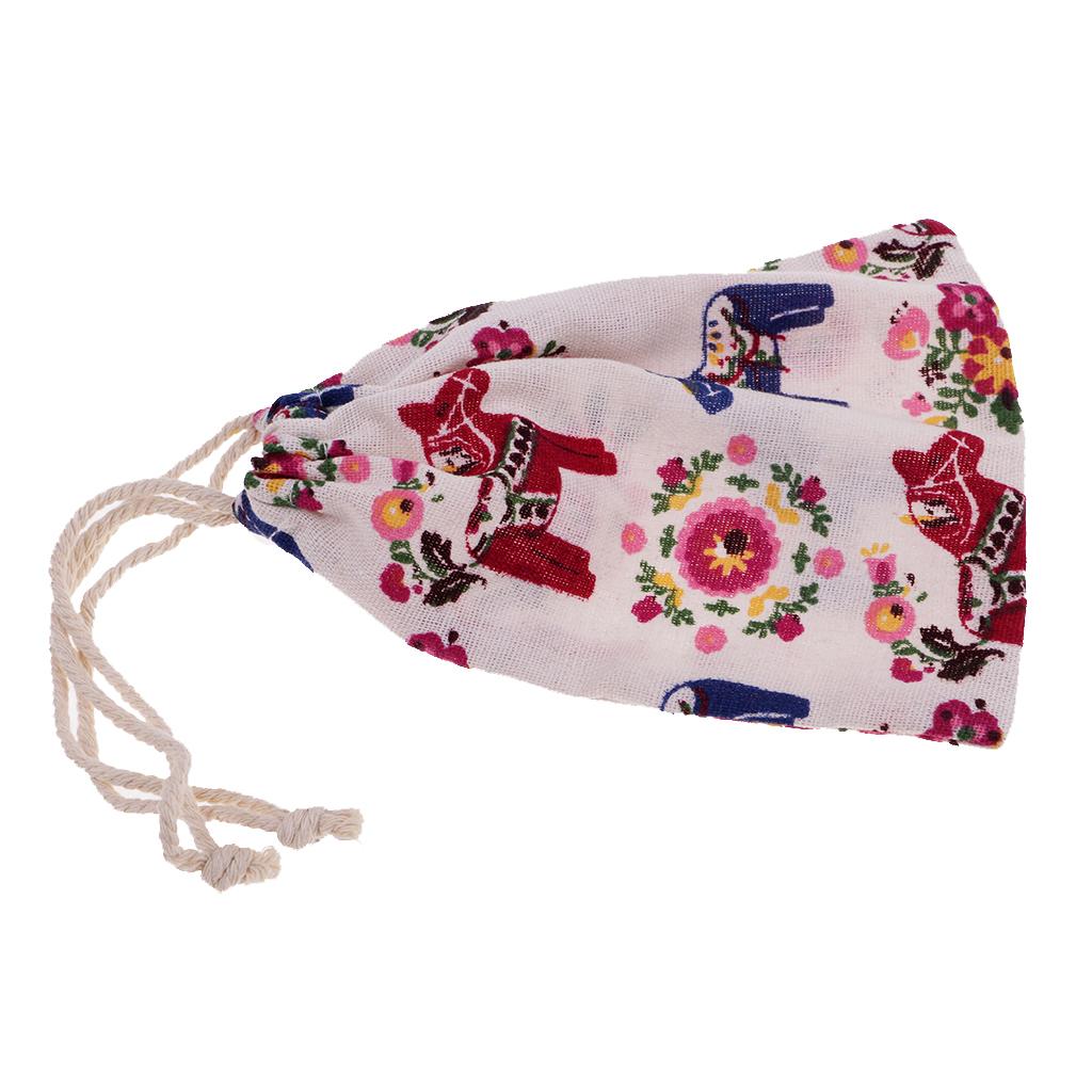 2x1 Piece Cotton Linen Drawstring Sack Pouch Burlap Jute Storage Bag Gift Bag