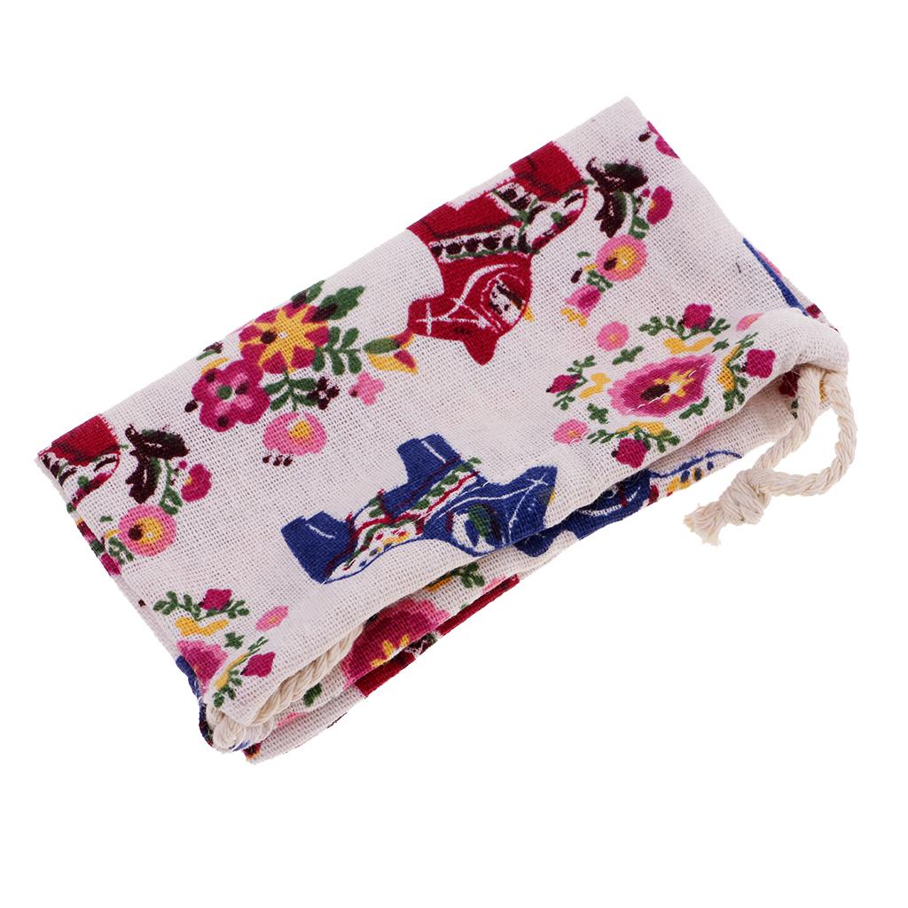 2x1 Piece Cotton Linen Drawstring Sack Pouch Burlap Jute Storage Bag Gift Bag