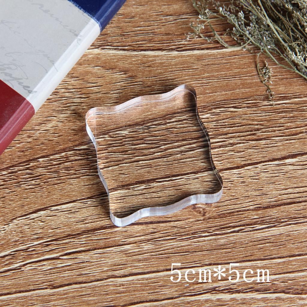 4xTransparent Scrapbook Clear Stamp Pad DIY Tool Acrylic Stamp Blocks 5x5cm