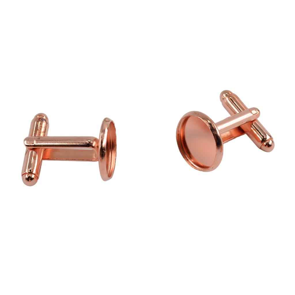 10 Pieces DIY Cufflink Findings Cuff Link Blank Back Plate Pad Base rosegold