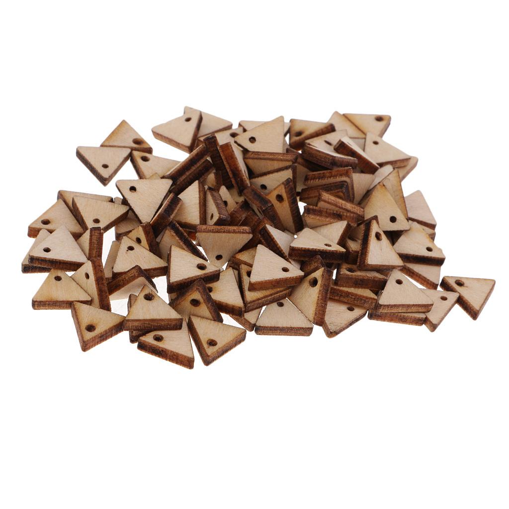 4xTriangle Shape Unfinished Wood Pieces with Hole for Crafts 100 Pieces 10mm