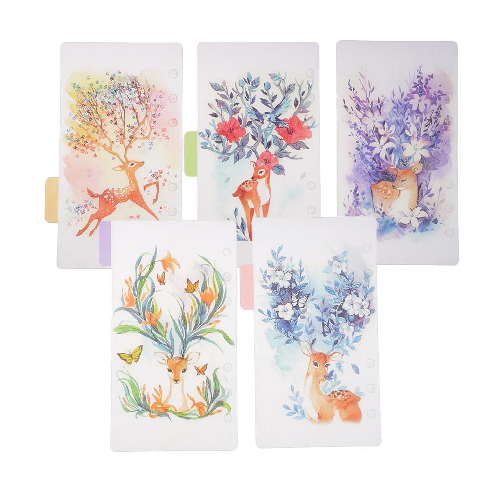 2x5 Pieces Plastic Tabbed Paper Planner Notebook Divider Index Page A6 Purple