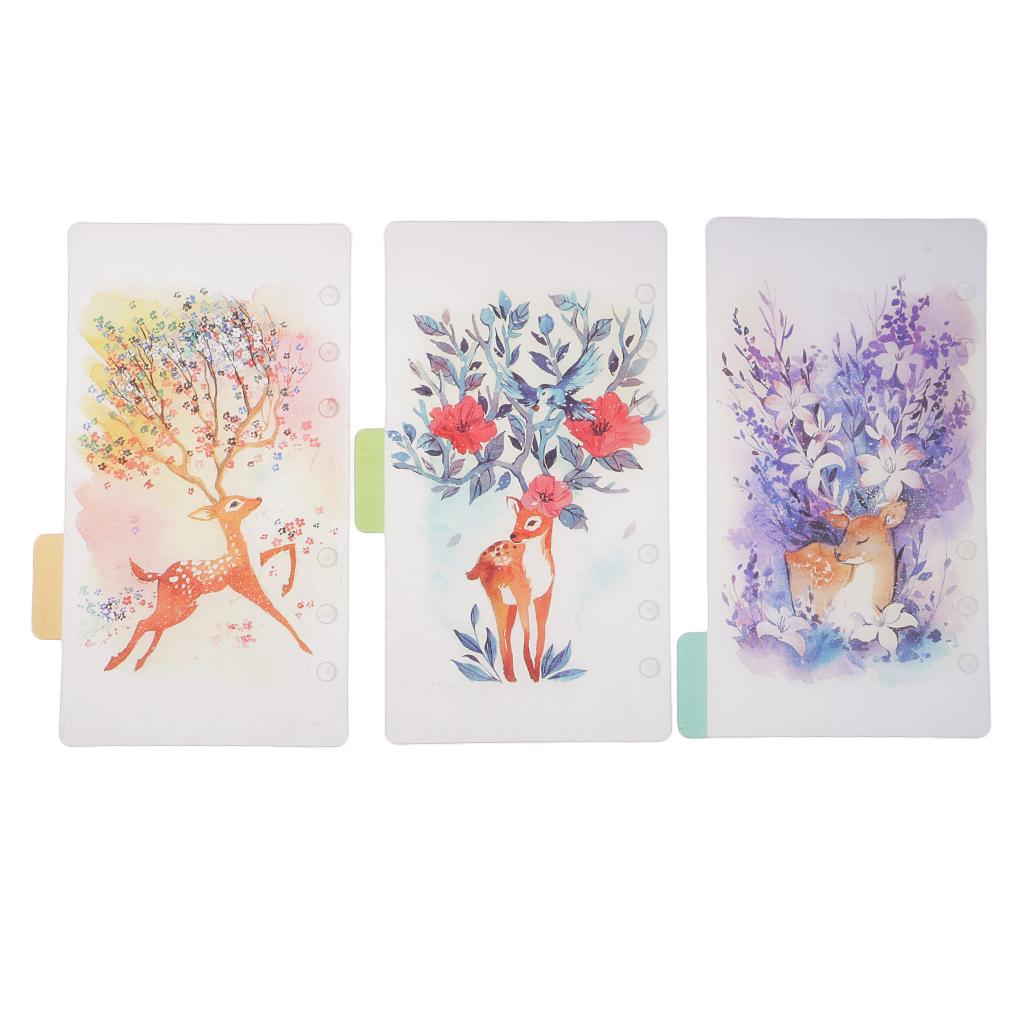 3x5 Pieces Plastic Tabbed Paper Planner Notebook Divider Index Page A6 Purple